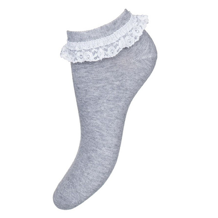 Milena socks, gray lace foots