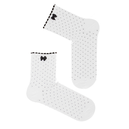 Milena socks with white polka dots and a bow
