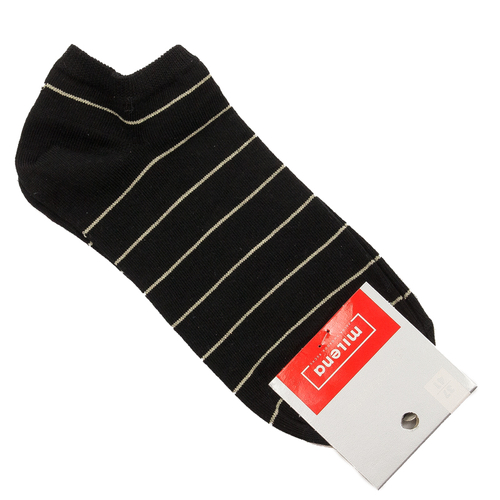 Milena women's black socks with golden stripes