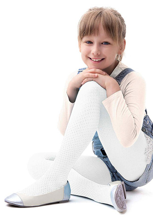 NOQ By Knittex Microfibre Mini Mini Bianco 40 DEN Children's Tights White