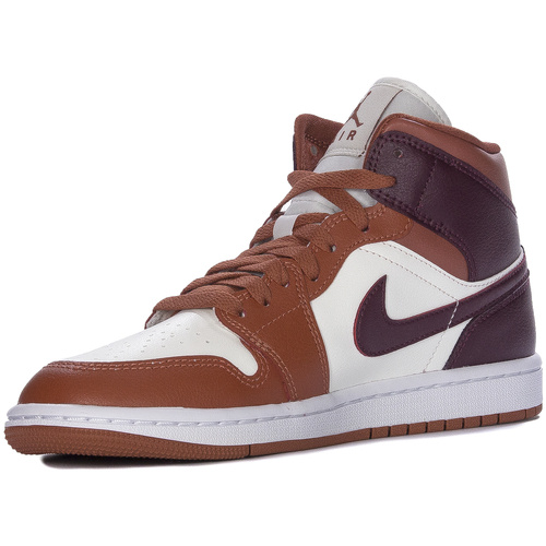 Nike WMNS Air Jordan 1 Mid Dusty Peach Night Maroon - Sail Sneakers