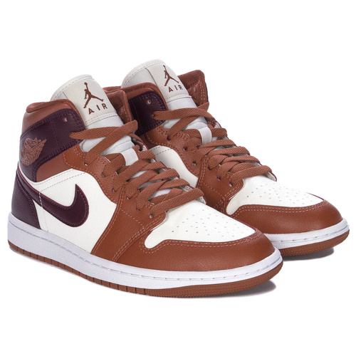 Nike WMNS Air Jordan 1 Mid Dusty Peach Night Maroon - Sail Sneakers