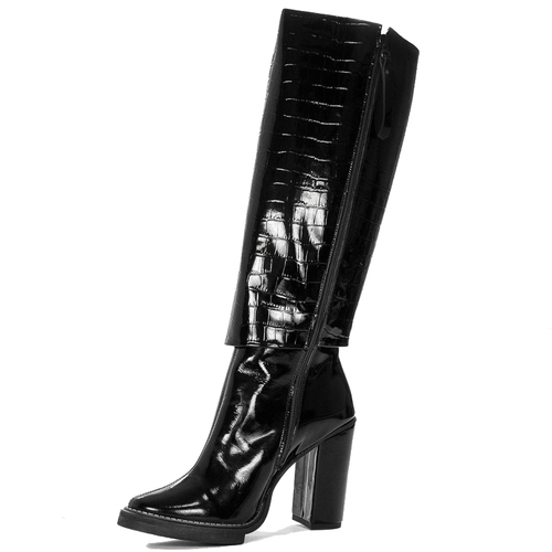 Opra Kiss Croco Black Boots