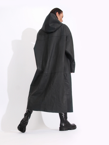 Opra Women's leather Rim Grafit coat