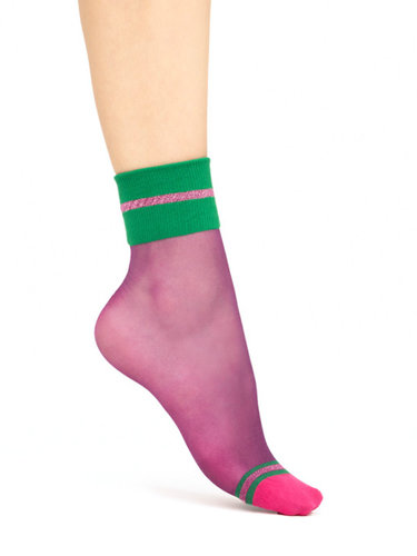 Patterned socks FIORE G1126 Posh 15 DEN Violet / Green