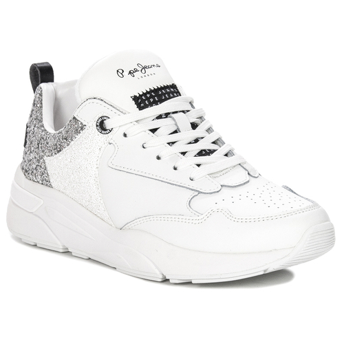 Pepe Jeans White Arrow Glam Sneakers 