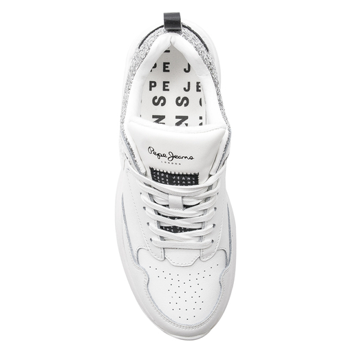 Pepe Jeans White Arrow Glam Sneakers 