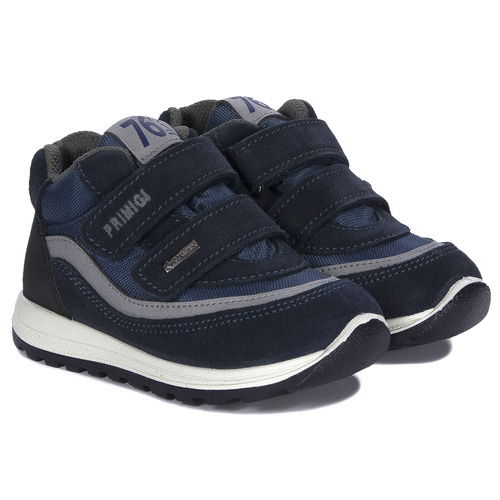 Primigi children's velcro leather navy blue sneakers