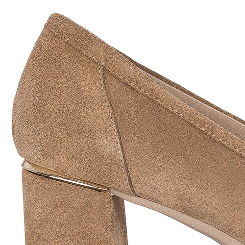 Pumps shoes for women Inofio leather Beige suede