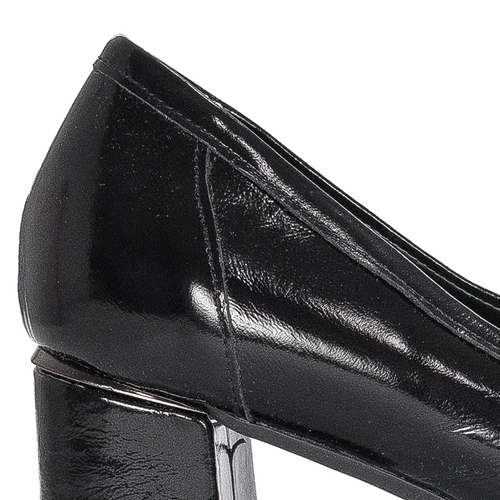 Pumps shoes for women Inofio, leather Black Lacquer