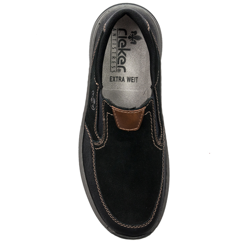 Rieker Men's slip-on shoes schwarz black