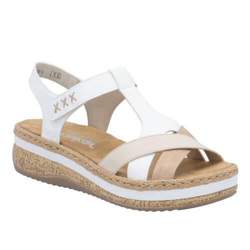 Rieker Women's Beige White Beige Sandals 