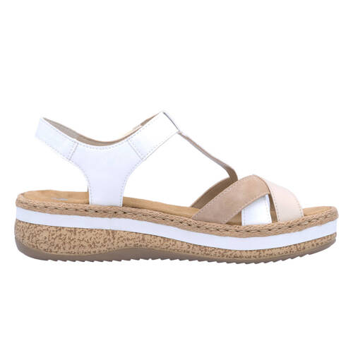 Rieker Women's Beige White Beige Sandals 