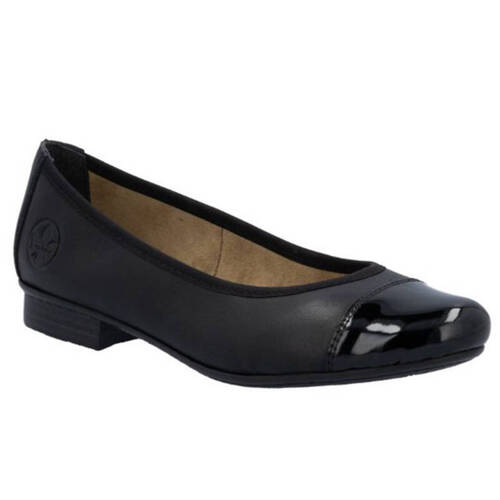 Rieker Women's Black Leather Ballerina