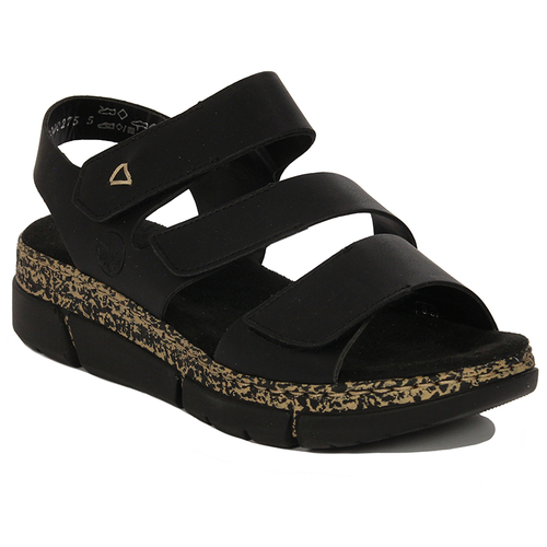 Rieker Women's Black Sandals Platform