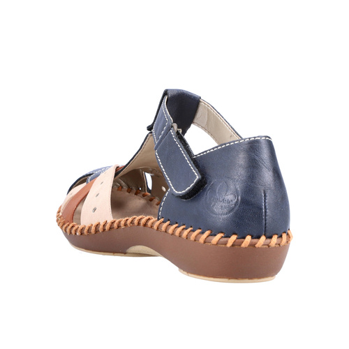 Rieker Women's Dark Blue and Beige Sandals 