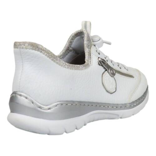 Rieker Women's White And Silver Sneakers