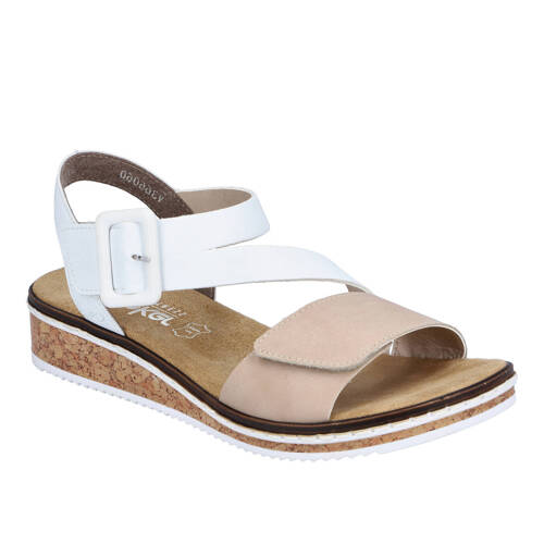 Rieker Women's White Beige Sandals 