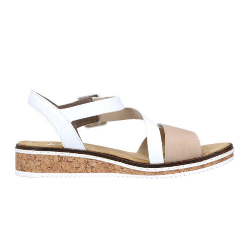 Rieker Women's White Beige Sandals 