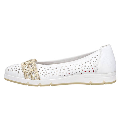 Rieker Women's White Leather Ballerinas