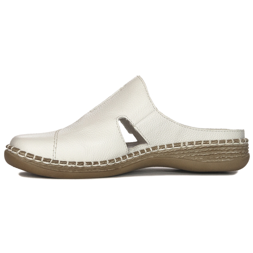 Rieker Women's leather White flip-flops