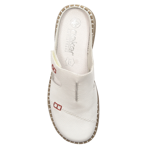 Rieker Women's leather White flip-flops