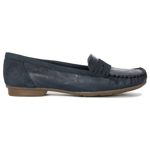 Rieker Women's moccasins leather pazifik navy blue