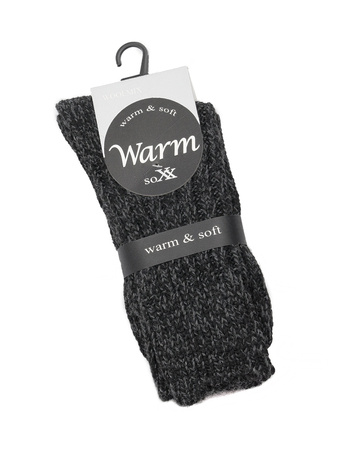 SOXX WARM 38905 Warm & Soft Black Braided socks