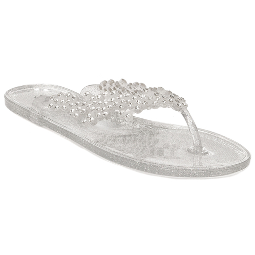 Sca'viola Women's Silver flip-flops slippers