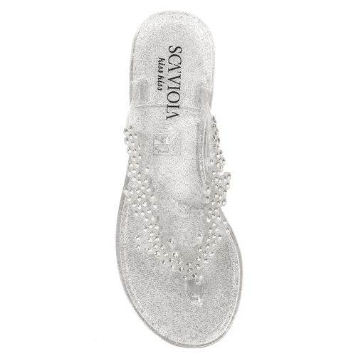 Sca'viola Women's Silver flip-flops slippers