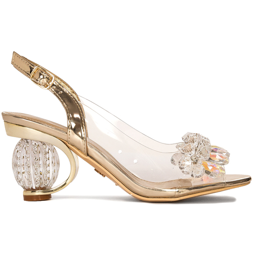Sca'viola Women's sandals on a high heel Gold