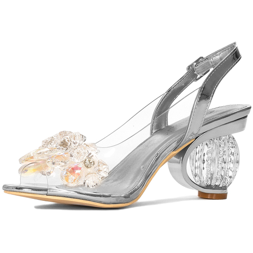 Sca'viola Women's sandals on a high heel Silver