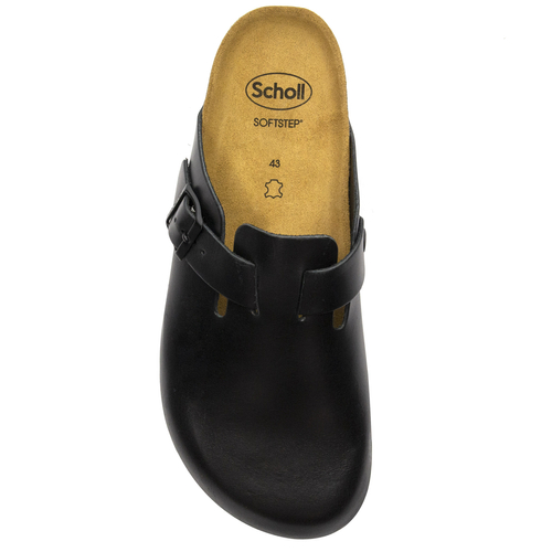 Scholl Men's leather flip-flops Olivier Black