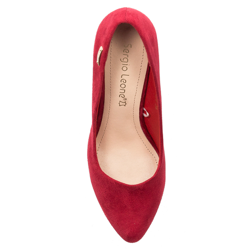 Sergio Leone 1459 Red Velor Pumps