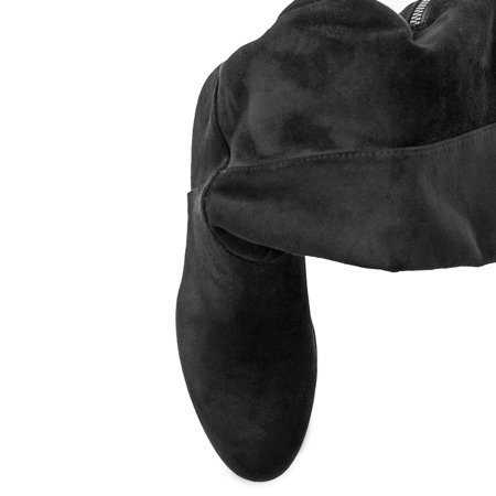 Sergio Leone KZ273 Black Knee-High Boots