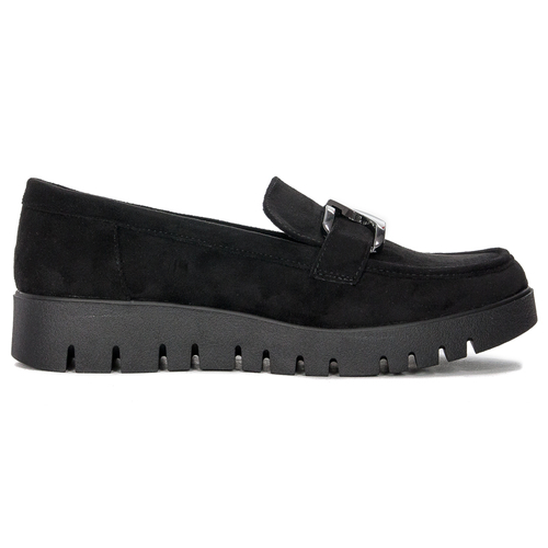 Sergio Leone Women's Black suede loafers shoes