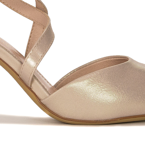Sergio Leone Women's Satin Gold Sandals