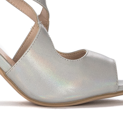 Sergio Leone Women's on a high heel silver sandals