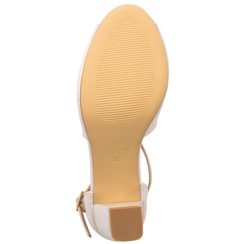 Sergio Leone women's Beige Pearl sandals