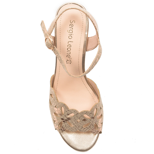 Sergio Leone women's Gold Mix sandals