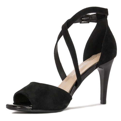 Sergio Leone women's sandals on a high heel Black Mic