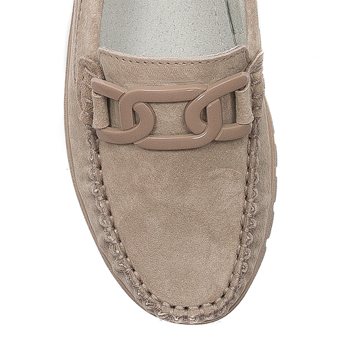 Shoes Loafers Suede Leather Filippo Beige