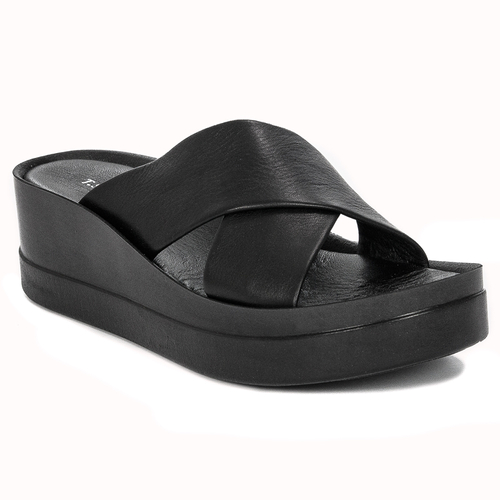 Sokolski Black Leather Slides
