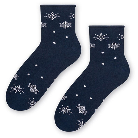 Steven 099 Navy Socks / Snowflakes