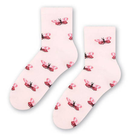 Steven 099 Powder Pink / Butterfly socks