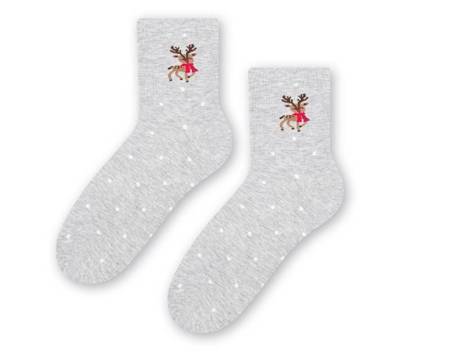 Steven 136 Special Edition Grey Dots / Reindeer Socks