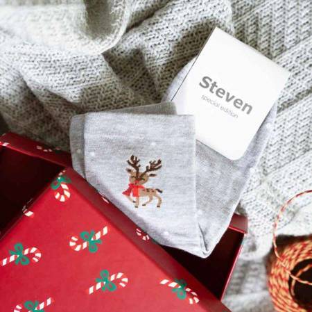 Steven 136 Special Edition Grey Dots / Reindeer Socks