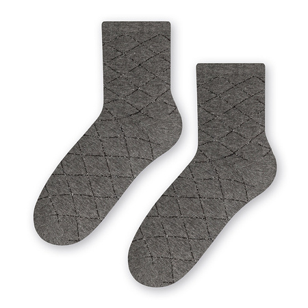 Steven Comet 066 Graphite Socks with Silver Thread