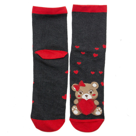 Steven art.136 Special Edition Valentine's Socks Graphite Bear