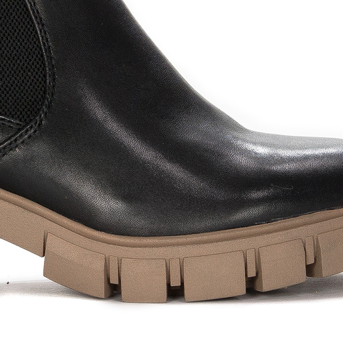 Tamaris Black Comb Leather Boots